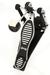 The bass pedal has a heavy stabilising plate and a powerful, direct action